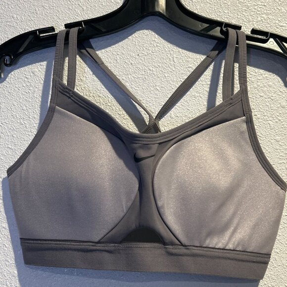 Nike Other - NIKE Dri-Fit Sports Bra Small Gray Padded Impact Racer Back